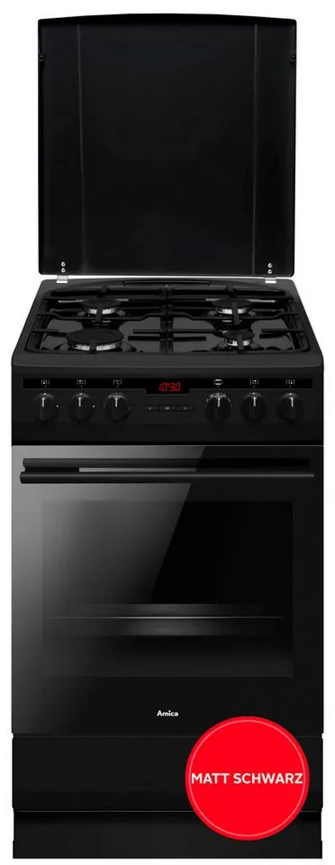 Amica Gas-Standherd SHEG 904 000 SM, Steam Clean, Komfortables Kochen und Backen mit bequemer Handhabung