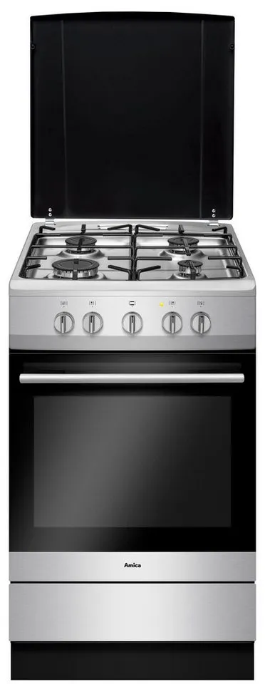 Amica Gas-Standherd SHGG 11568 E, Klassisches Kochen mit direkter Gasflamme und vertrauter Bedienung