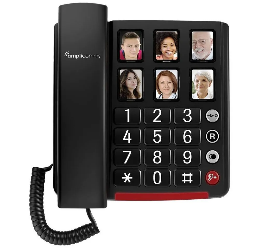 Amplicomms Plus ATL1424089 Seniorentelefon (Foto-Tasten, für Hörgeräte kompatibel, Wahlwiederholung)