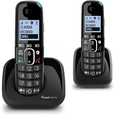 Amplicomms Bigtel 1502 Duo DECT-Schnurlostelefone für Senioren