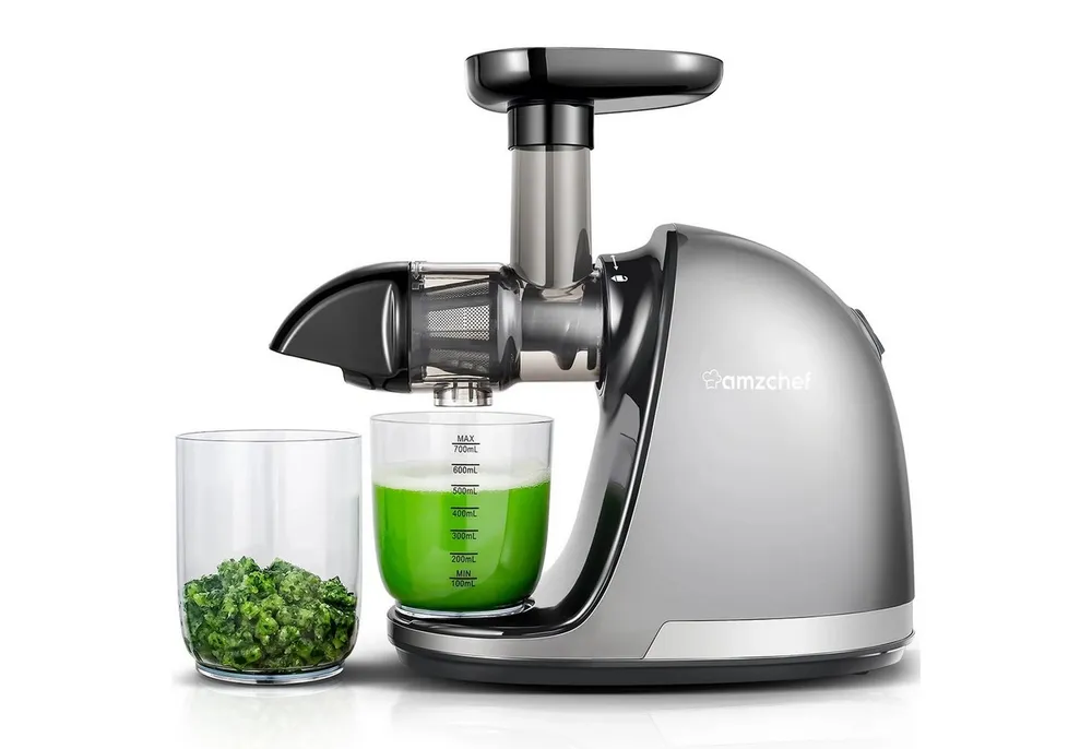 AMZCHEF Slow Juicer ZM1501, 150,00 W, Saftpresse Elektrisch, Entsafter Gemüse und Obst BPA Frei