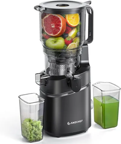 AMZCHEF Zentrifugenentsafter CE-SJ-03OT6C-BK, 250 W, 150MM Öffnung und 2L Kaltpress