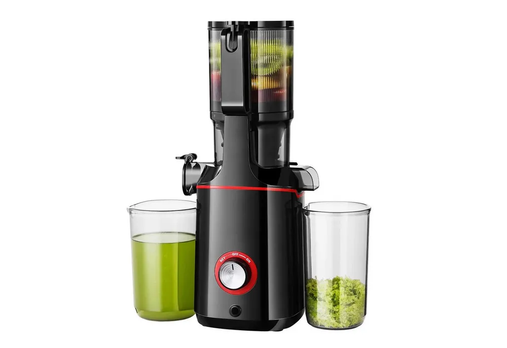 AMZCHEF Zentrifugenentsafter CE-SJ04OT5E-BK, 160 W, 108 mm Einfüllschacht, Entsafter für Gemüse und Obst