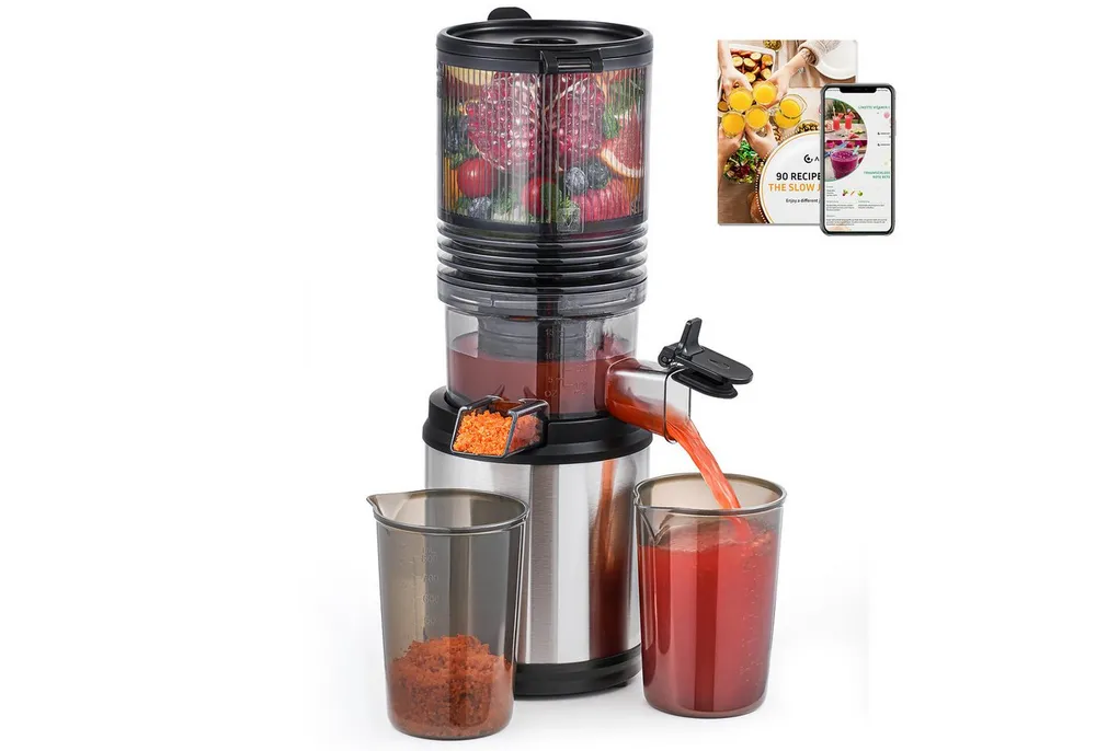 AMZCHEF Zentrifugenentsafter JE-7OT8, 250 W, 150mm Extra-Breitem Einfüllschacht, 2L Entsafter für Gemüse und Obst