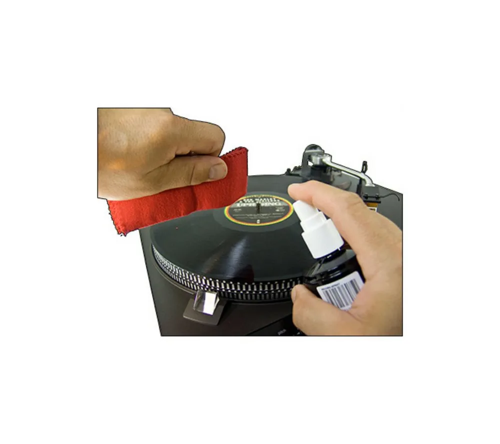 Analogis Schallplatten-Reinigungsspray (antistatisch, inkl. Reinigungstuch) Plattenspieler