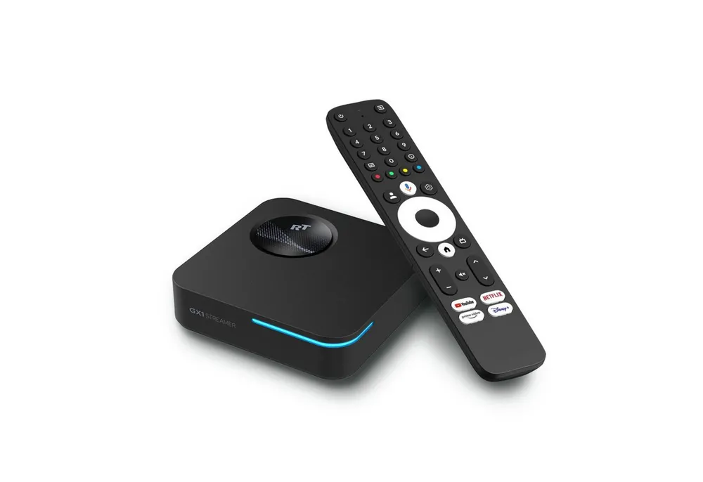 Android Streaming-Box GX1 4K Google TV Mediaplayer (4GB RAM, Wi-Fi 6), Offiziell lizenziert für Netflix, Prime Video & Disney+ und viele mehr