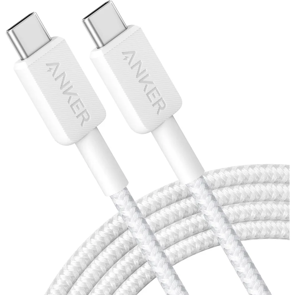 322 USB-C auf USB-C Kabel (90cm, Geflochten), Weiß