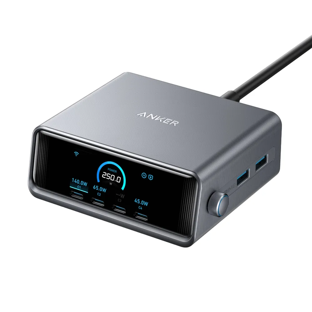 Anker Prime 6-Port Ladegerät (GaN), Schwarz, USB-C + USB-A, 250W