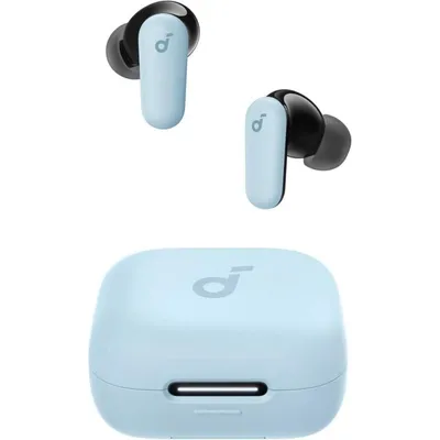 Auriculares Anker P30i inalámbricos Bluetooth con Cancelación Activa de Ruido, Micrófono y protección IP54, azul claro