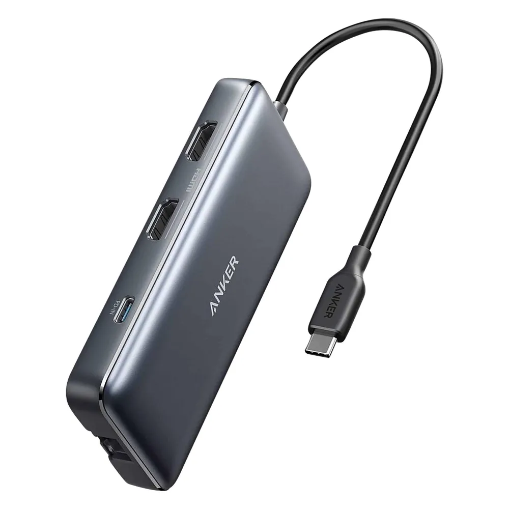 Portreplikator Anker A8380 USB-C 100 W HDMI RJ-45 SD Schwarz