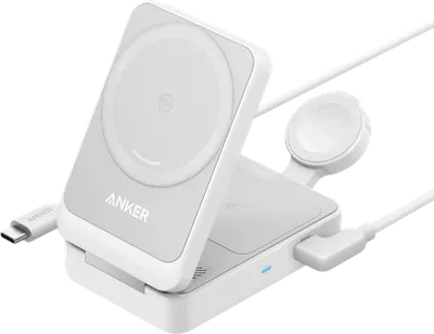 Anker Prime 3-in-1 MagGo Zusammenklappbares kabelloses Ladegerät 15 W Weiß