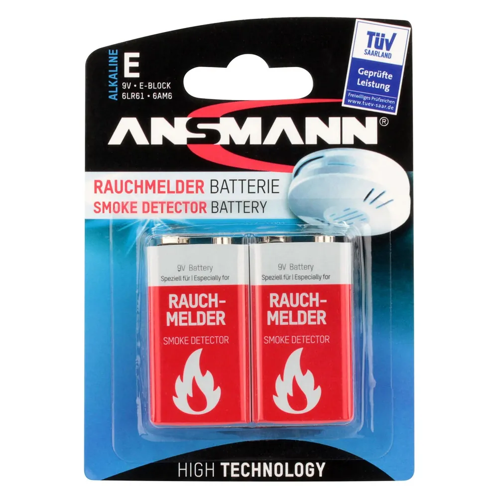 9V E-Block für Rauchmelder Batterie