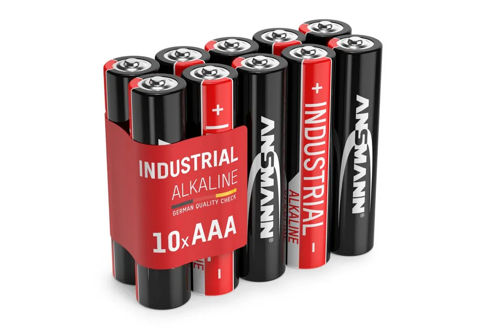 ANSMANN AG 10x Industrial Batterie AAA Micro 1,5V - LR3 Alkaline (10 Stück) Batterie