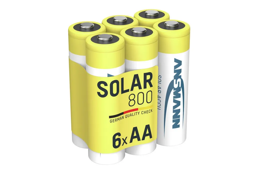 ANSMANN AG Akku AA Mignon 800mAh 1,2V NiMH für Solarlampen 6 Stk. wiederaufladbar Akku 800 mAh (1.2 V)
