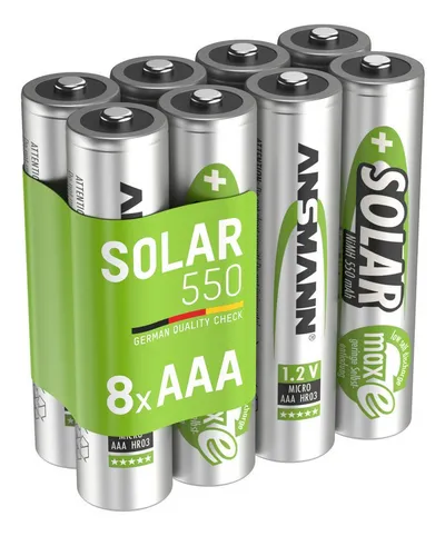 ANSMANN AG Akku AAA Micro 550mAh 1,2V NiMH, 8 Stück - wiederaufladbar mit maxE Akku