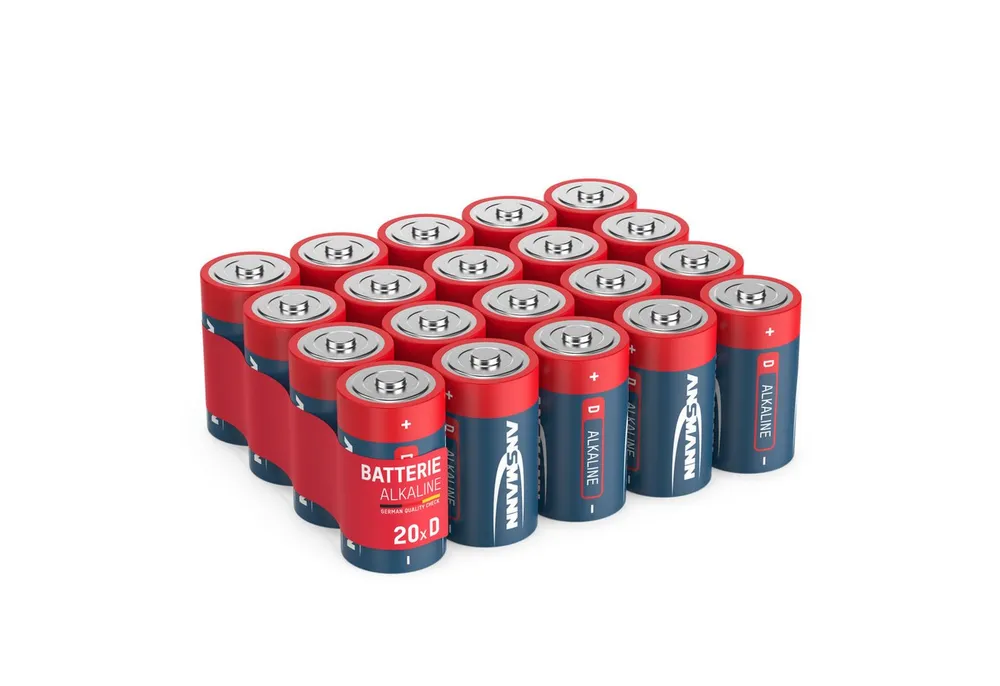 ANSMANN AG Alkaline Batterien Mono D LR20 1,5V, 20 Stück Batterie