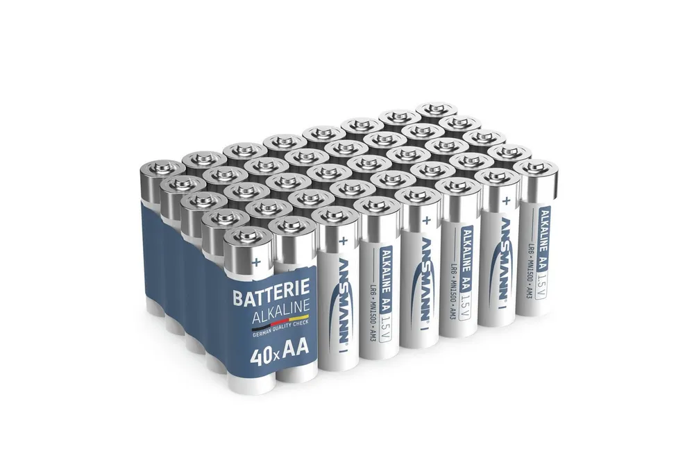 ANSMANN AG Batterien AA 40 Stück, Alkaline Mignon Batterie, für Lichterkette uvm. Batterie