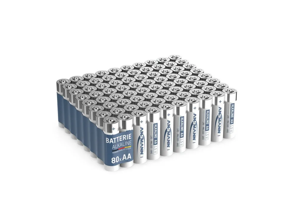ANSMANN AG Batterien AA Alkaline Größe LR6 - (80 Stück Vorratspack) Batterie
