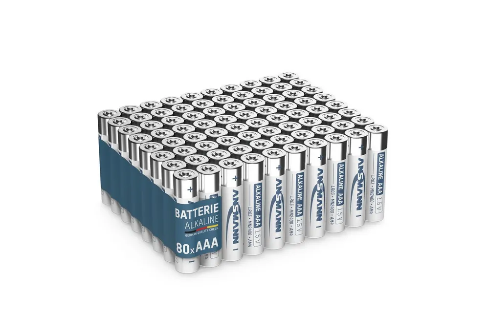 ANSMANN AG Batterien AAA Alkaline Größe LR03 - (80 Stück Vorratspack) Batterie