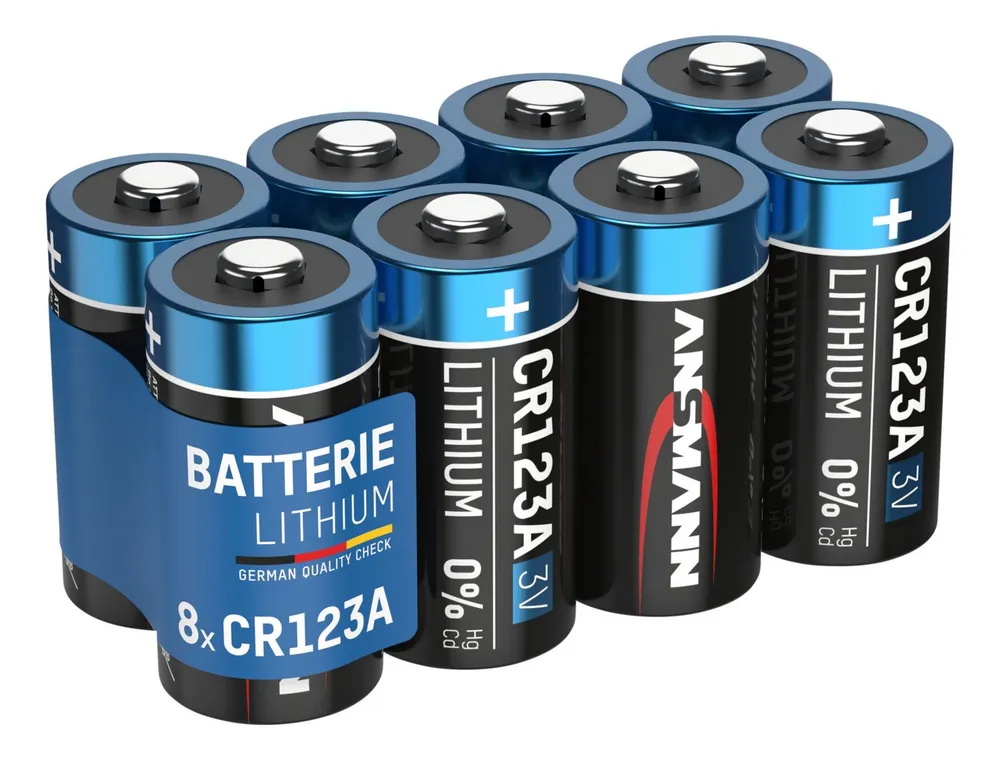ANSMANN AG CR123A 3V Lithium Batterie, 8 Stück Batterie