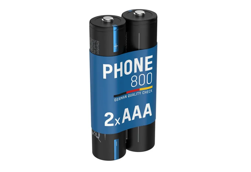 ANSMANN AG Telefon Akku AAA 800mAh 1,2V, 2 Stück, DECT Akku 800 mAh (1.2 V)