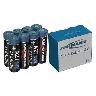 ANSMANN Batterie, Alkaline, A27 /LR27, 12 V, 8 Stück