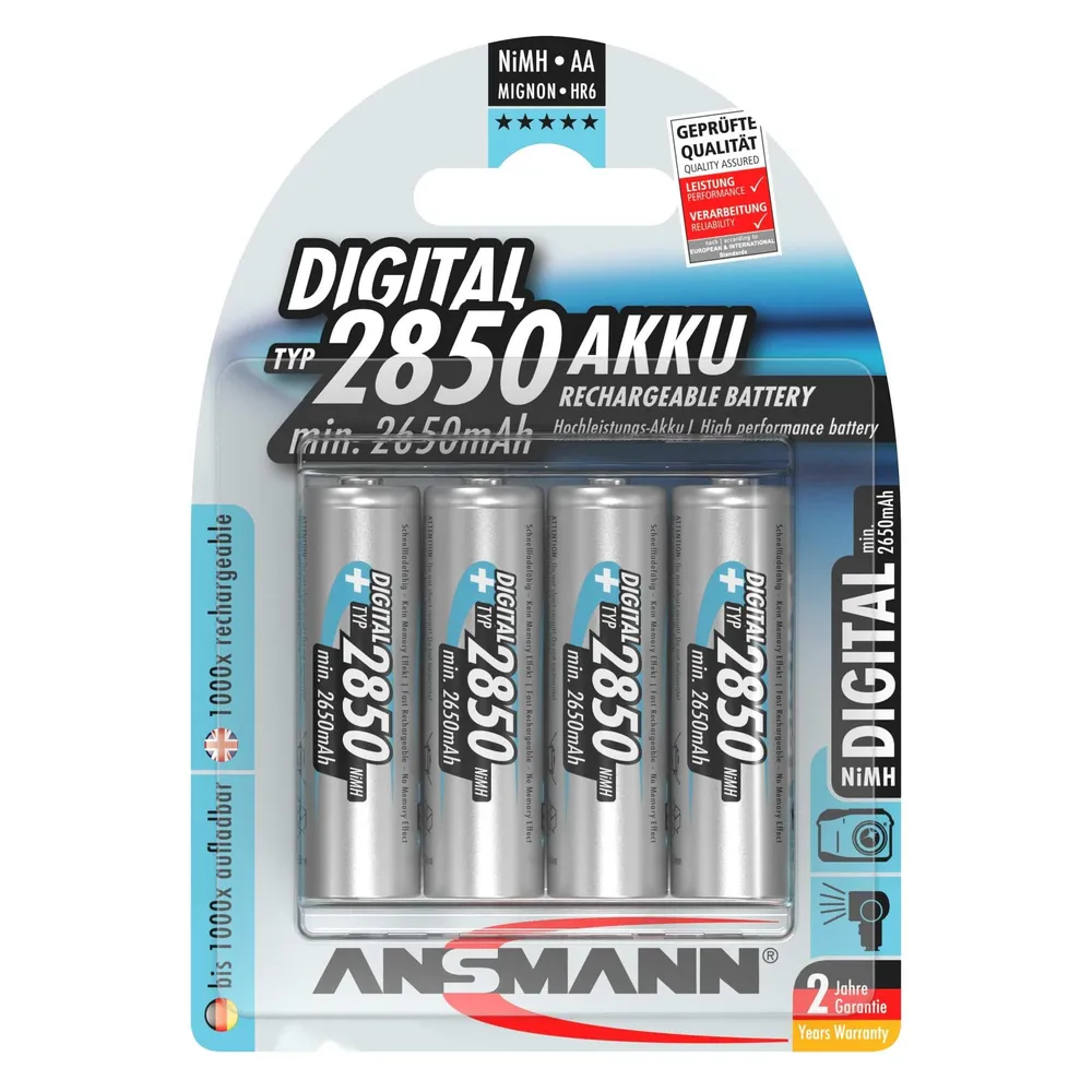 Ansmann DIGITAL NiMH Akku, Mignon AA, Typ 2850, R6 4er-Pack