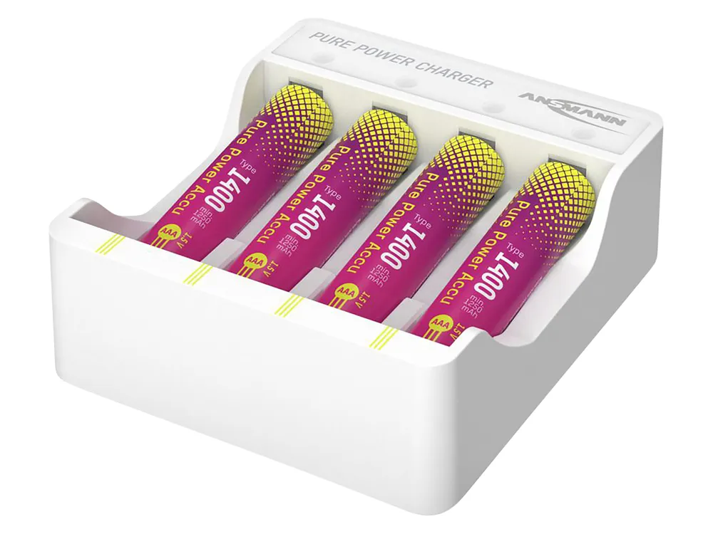 ANSMANN Lademodul Pure Power Set, 4× Micro AAA Akkus Typ 1400