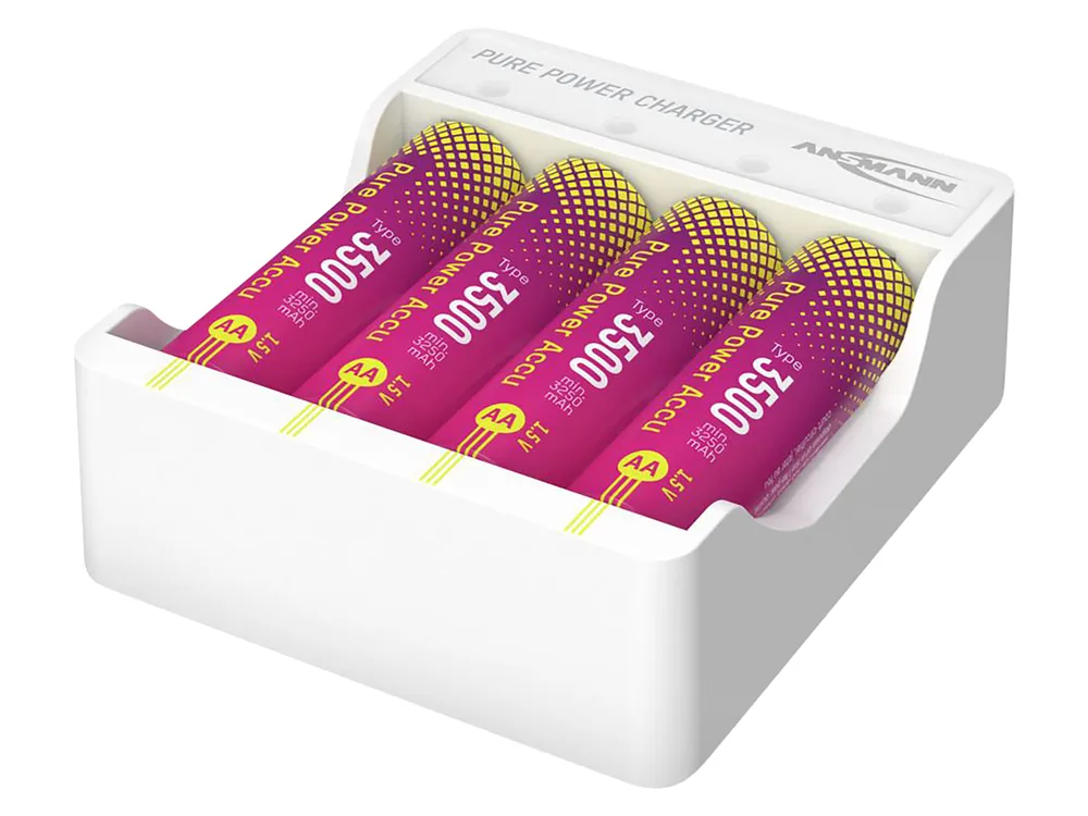 ANSMANN Lademodul Pure Power Set, 4× Mignon AA Akkus Typ 3500