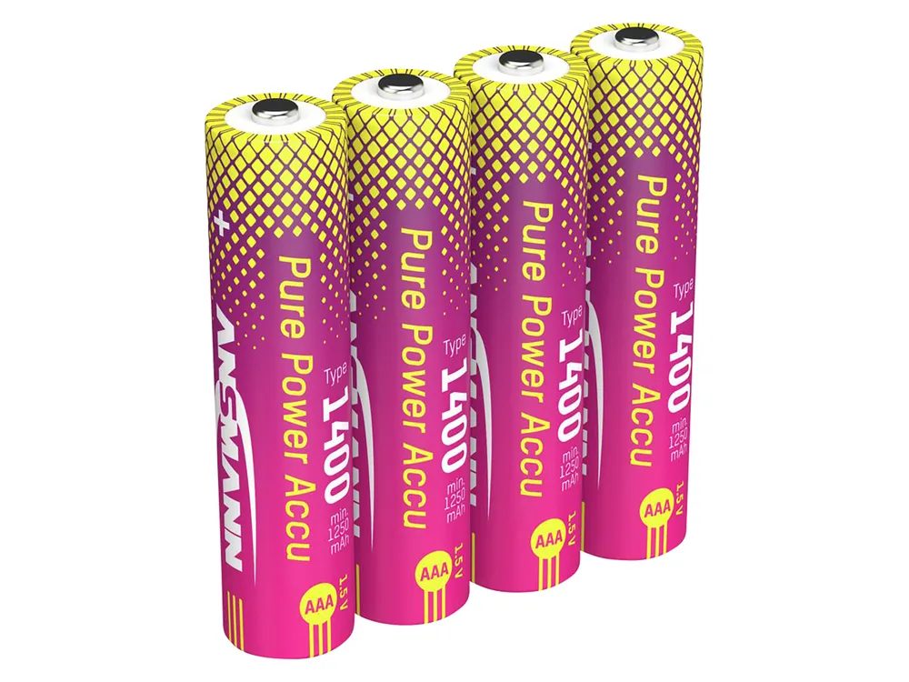 ANSMANN Li-Ion Akkus, Micro AAA, Typ 1400 (min. 1250 mAh), 4 Stück