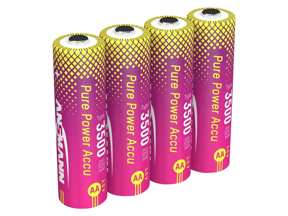ANSMANN Li-Ion Akkus, Mignon AA, Typ 3500 (min. 3250 mAh), 4 Stück