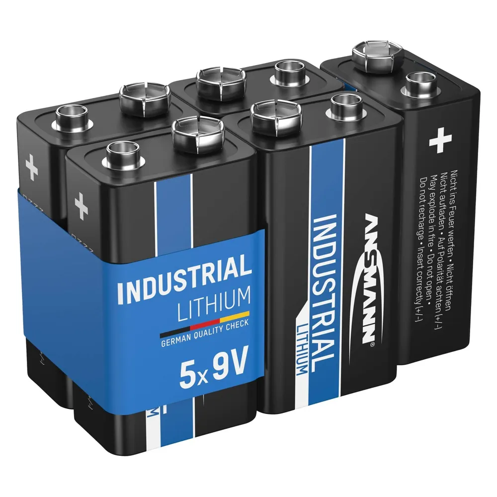 Ansmann Lithium-Batterie 9 V-Block, 5er-Pack