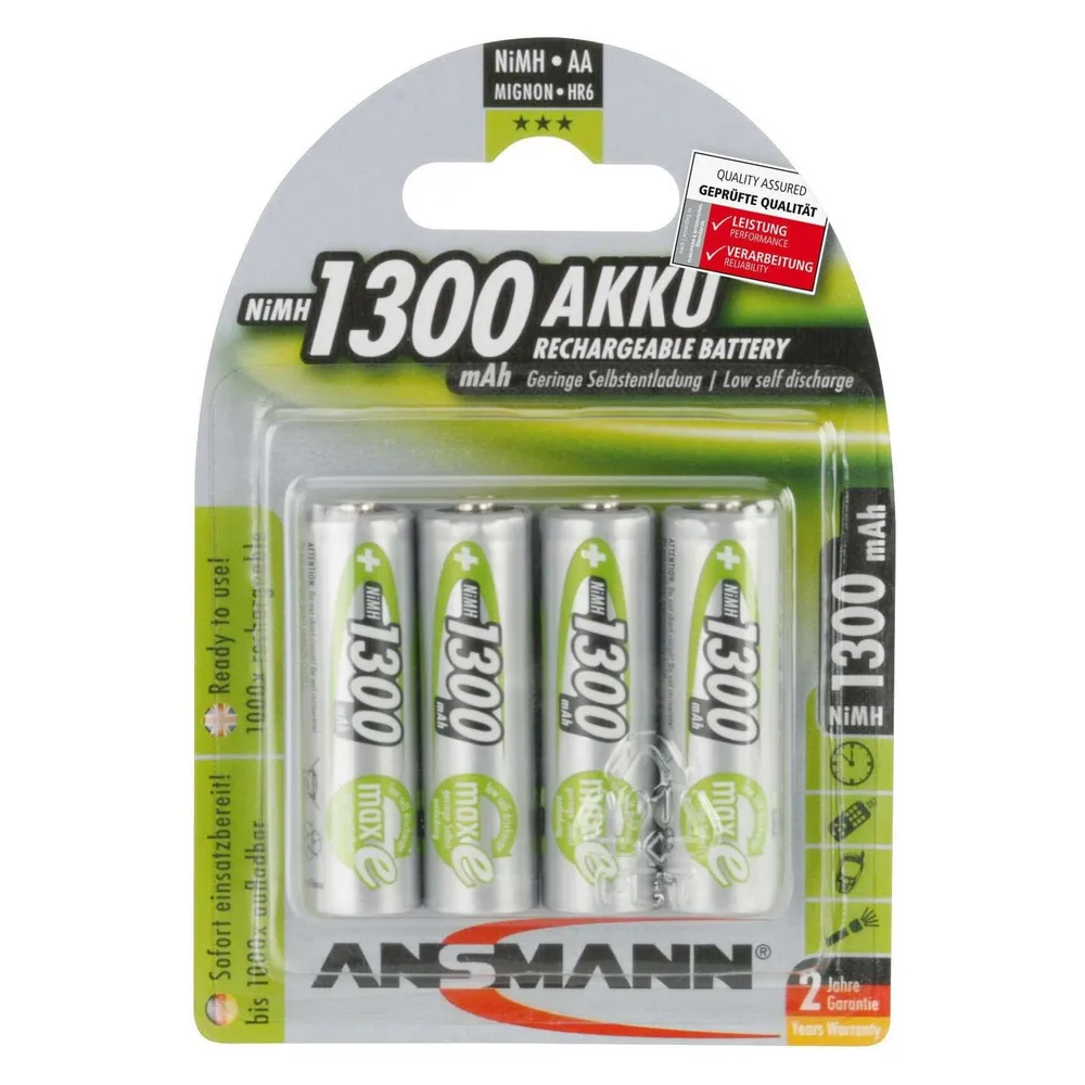 ANSMANN NiMH-Mignon-Akku maxE, 1300mAh, 4 Stück