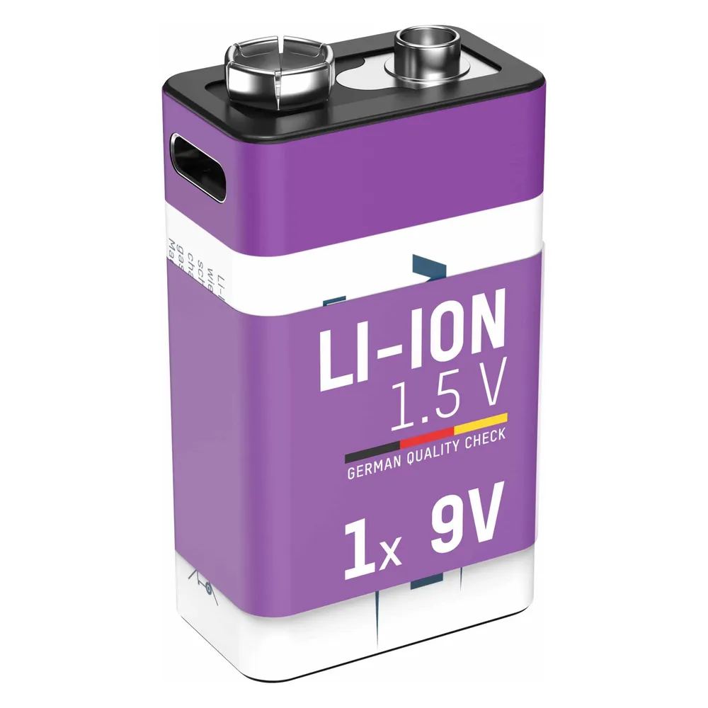 Li-Ion Akku 9V E-Block Typ 400 (min. 340 mAh) 1er Papierblister