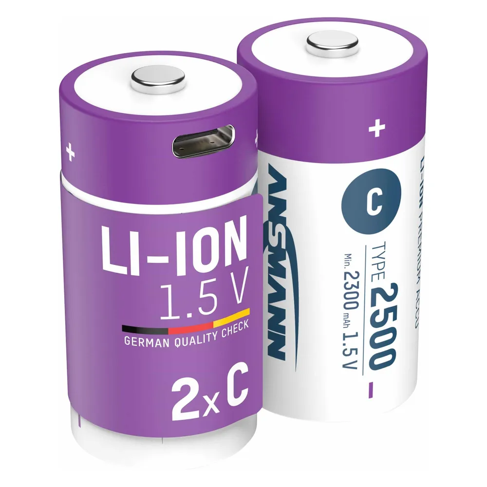 Li-Ion Akkus Baby C Typ 2500 (min. 2300 mAh) 2er Papierblister