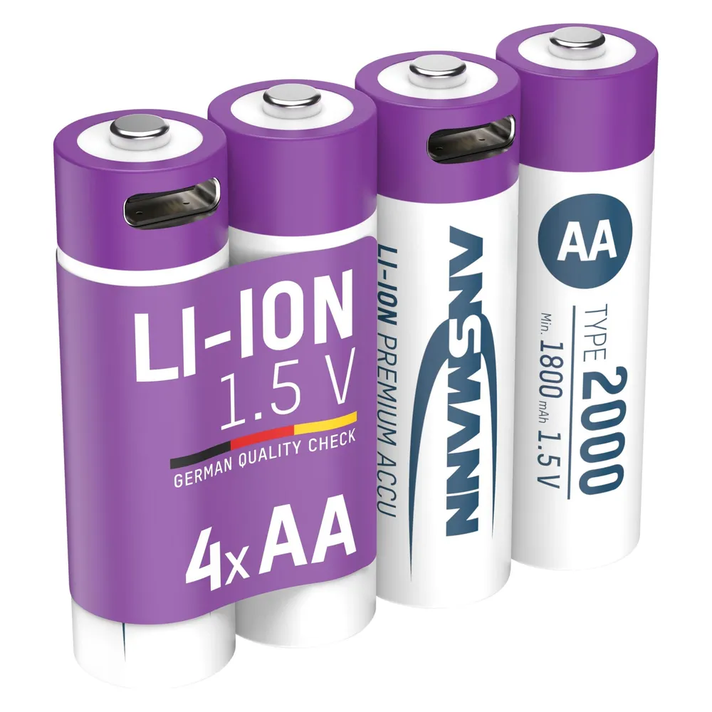 Li-Ion Akkus Mignon AA Typ 2000 (min. 1800 mAh) 4er Karton