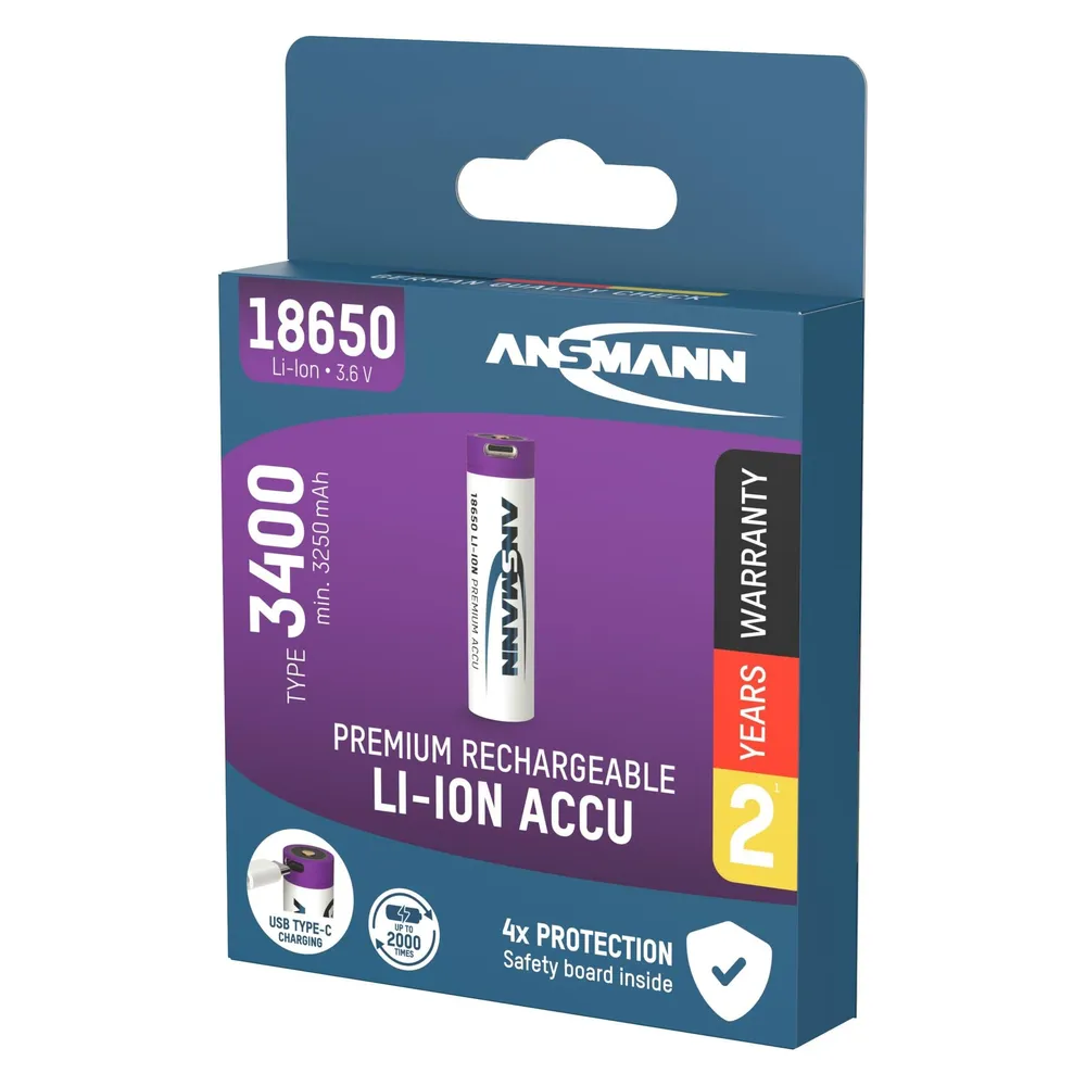 Li-Ion mit Micro-USB Ladebuchse 3400 mAh Akku