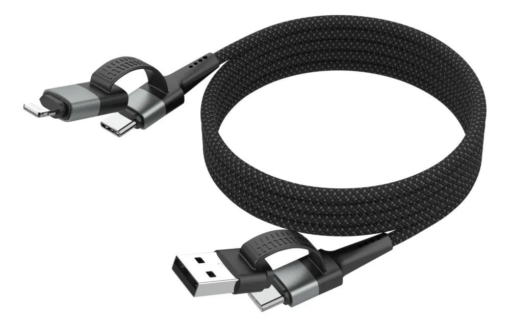 Magnetisches Kabel USB-A oder USB-C auf USB-C oder Lightning, 120 cm