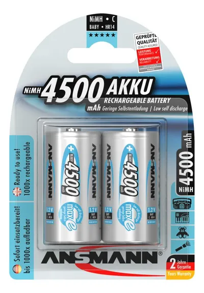 NiMH Akku Baby C 4500 mAh maxE 2er Blister Akku