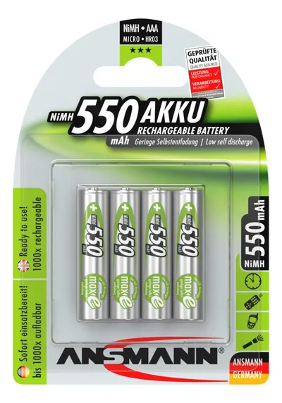 NiMH Akku Micro AAA 550 mAh maxE 4er Blister Akku