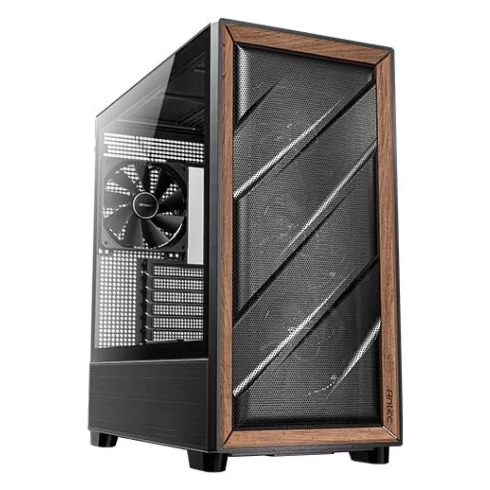 Midi Tower Antec Flux Schwarz Holz ATX ITX Micro ATX