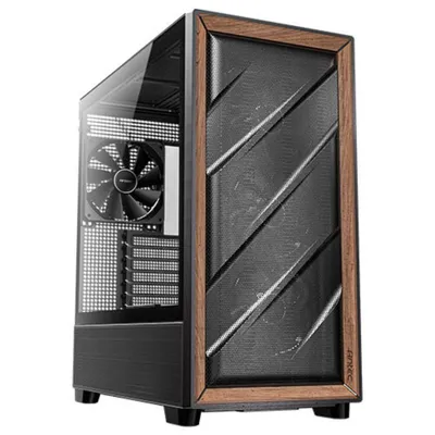 Midi Tower Antec Flux Schwarz Holz ATX ITX Micro ATX