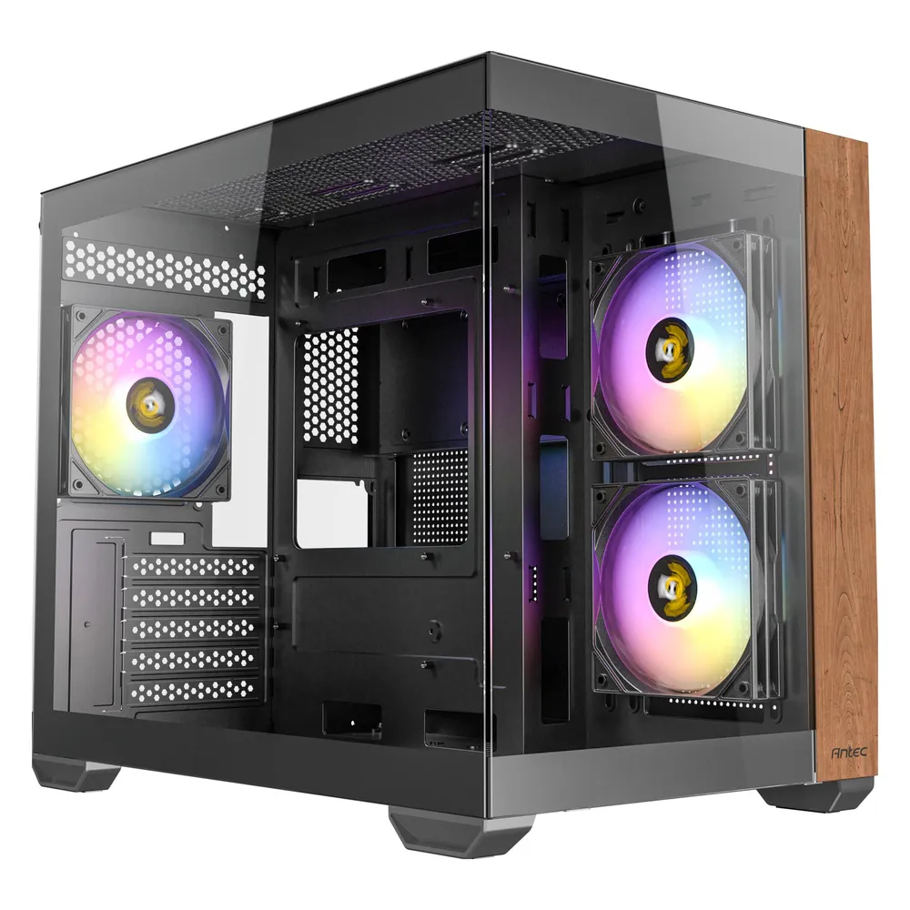 PC-Gehäuse Antec CX600M Midi Tower Glas Holz ARGB Gaming Schwarz