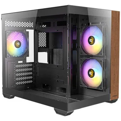 PC-Gehäuse Antec CX600M Midi Tower Glas Holz ARGB Gaming Schwarz