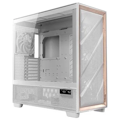 Full Tower PC Antec FLUX PRO White EUV Weiß Holz Glas Stahl