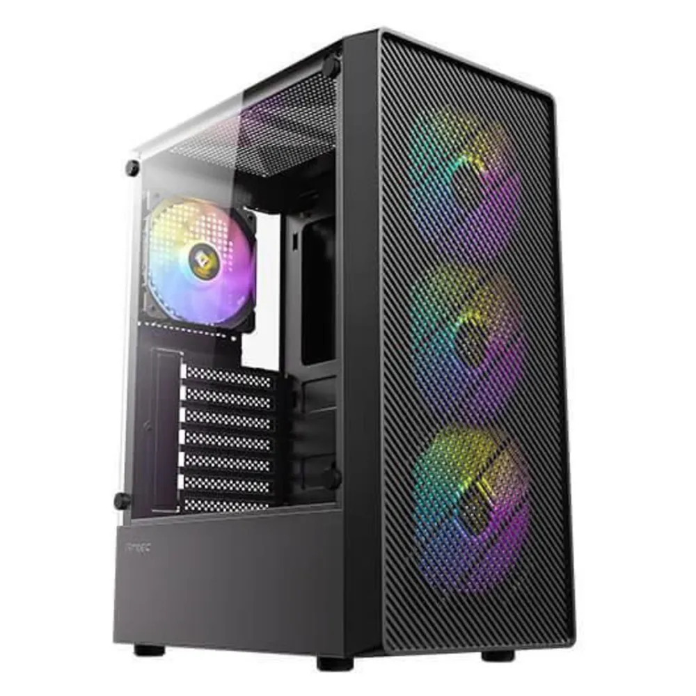 PC-Gehäuse Antec AX26 RGB Elite Mid-Tower Glas Schwarz 4x120mm RGB
