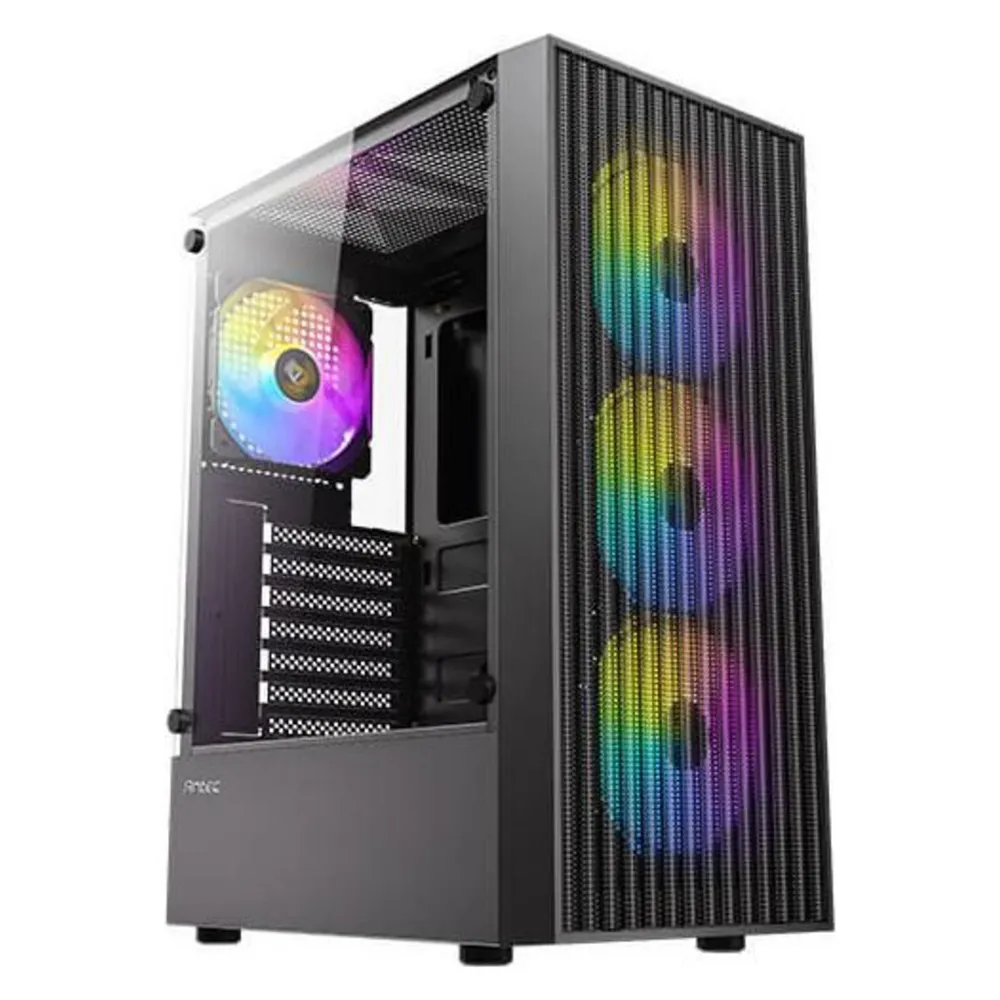 PC-Gehäuse Antec AX27 RGB Midi Tower Schwarz Gaming-Design mit RGB-Beleuchtung