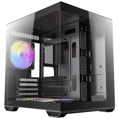 PC-Gehäuse Antec CX60M ARGB Mini Tower ITX/micro ATX, Tempered Glass, Schwarz