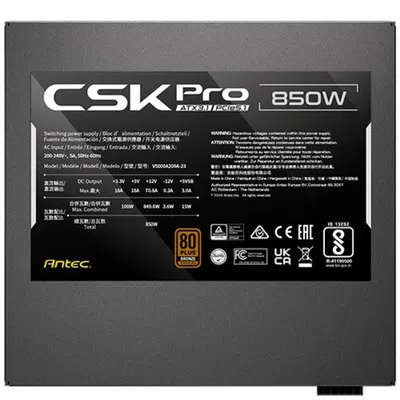 Fuente de Alimentación Antec SIGNATURE CSK850 PRO 850W 80 PLUS Bronze modular
