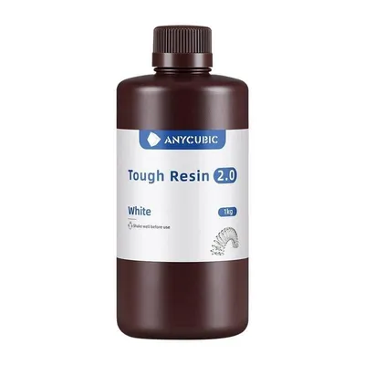 3D-Druckerharz Anycubic Tough Resin 2.0 Weiß hohe Festigkeit 1kg